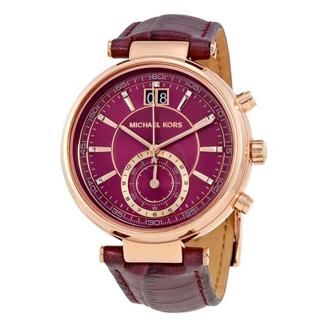 michael kors sawyer plum|Michael Kors Sawyer Chronograph Plum Dial Ladies Watch .